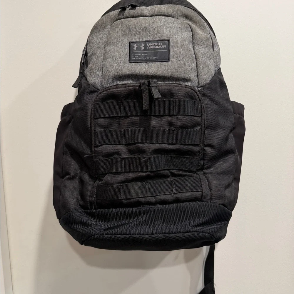 Under Armour Men's Black and Gray Backpack. Used.